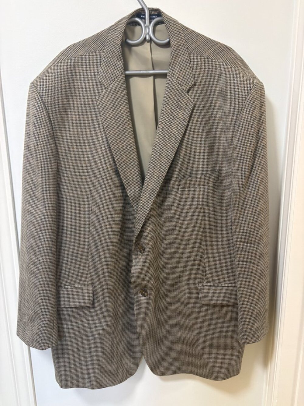 CHAPS RALPH LAUREN HOUNDSTOOTH BLAZER MULTICOLOUR 100% WOOL 56R Vintage